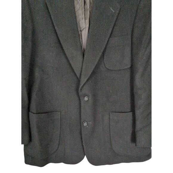 Eddie Bauer Camel Hair Sport Coat Jacket Mens 44L Tall Black 2 Button Blazer - Picture 5 of 13